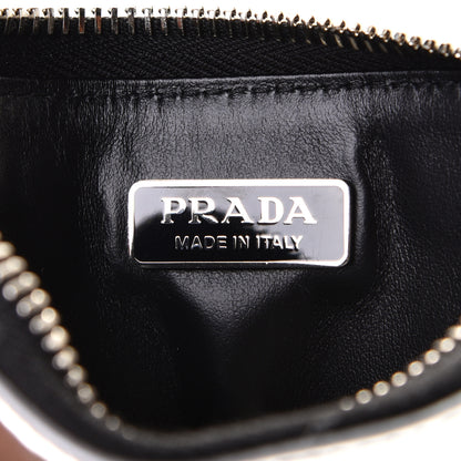Prada Spazzolato Mini Triangle Chain Crossbody Pouch Argento 4 of 6