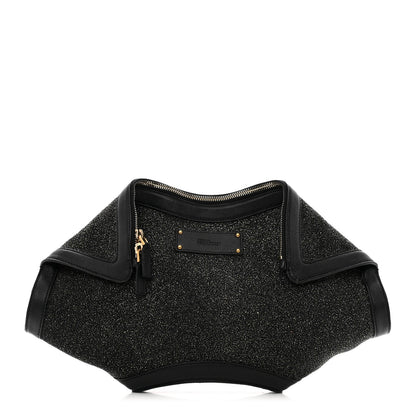Alexander McQueen Glitter Canvas De Manta Clutch Black Gold 1 of 9