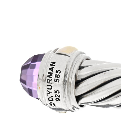 David Yurman Sterling Silver 14K Yellow Gold Amethyst 7mm Cable Classics Bracelet 3 of 3