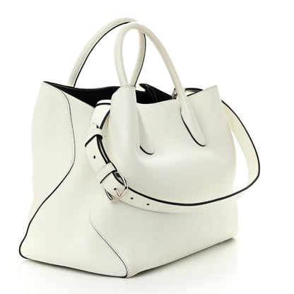 Christian Dior Supple Grained Calfskin Open Bar Tote White 3 of 10