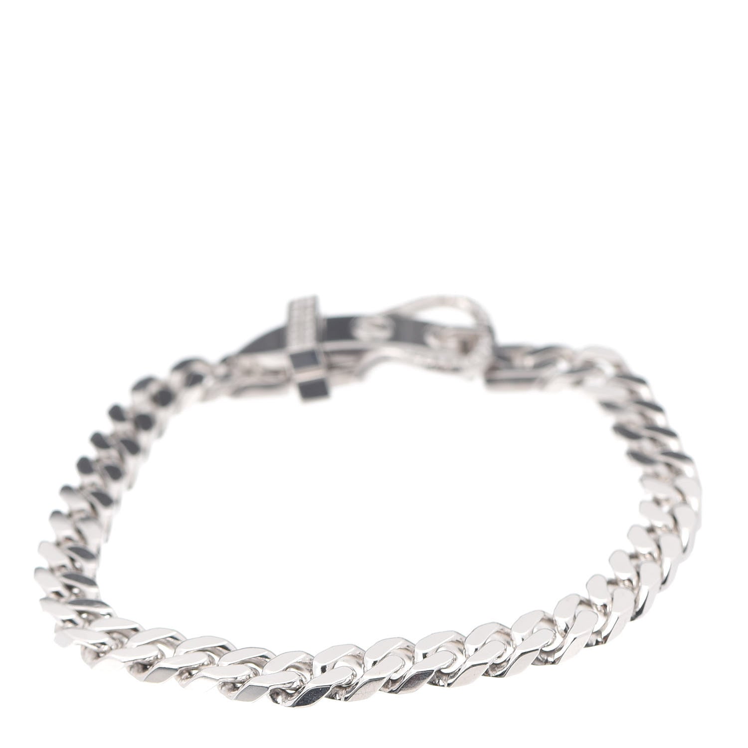 Hermes 18K White Gold Diamond Boucle Sellier Bracelet LG 3 of 5