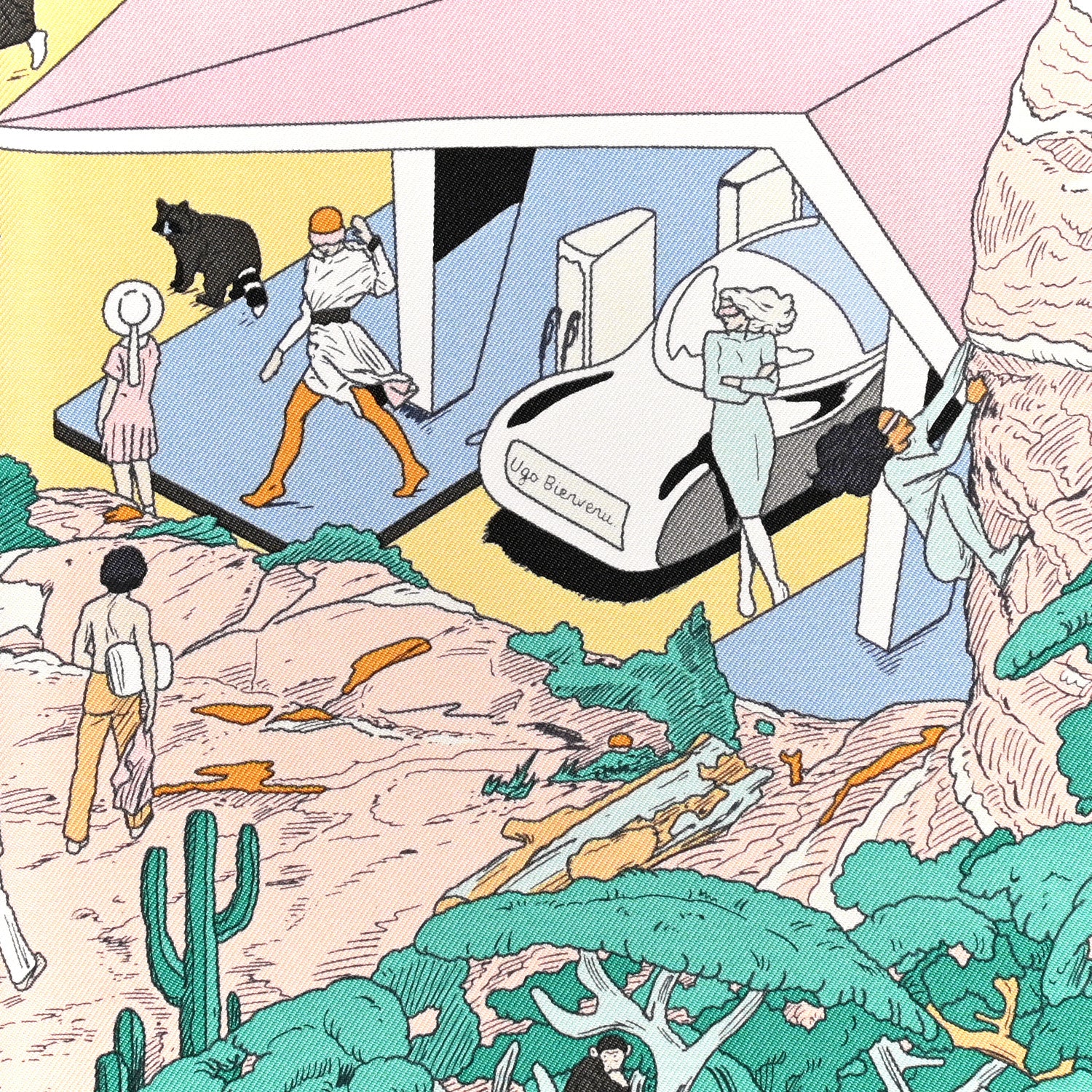 Hermes Silk On The Beach Scarf 90 Creme Menthol Ebene 4 of 4