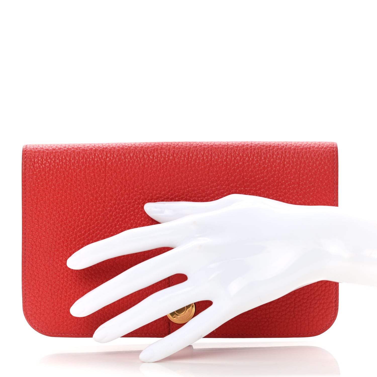 Hermes Togo Dogon Duo Wallet Rouge Casaque 2 of 11