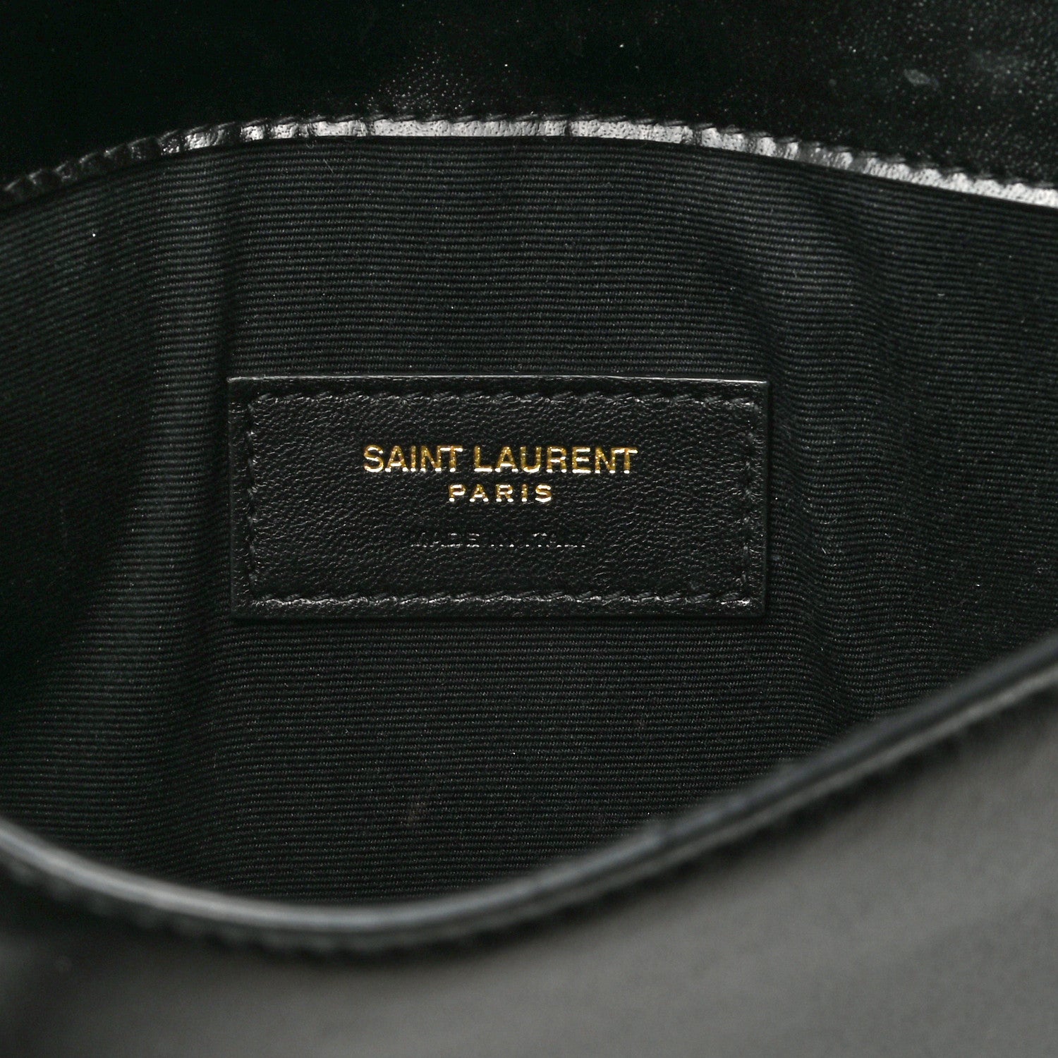 Saint Laurent Smooth Shiny Calfskin Monogram Uptown Pouch Black 6 of 8