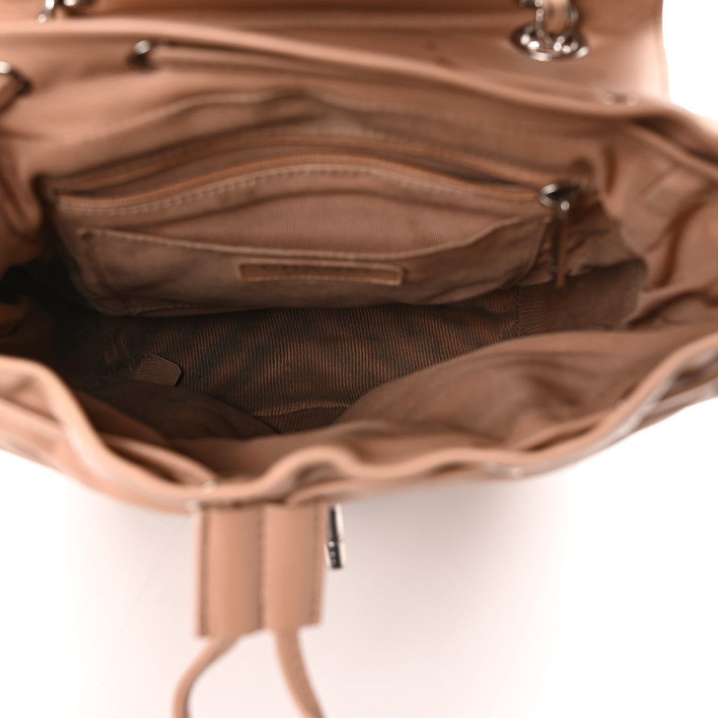 Calfskin Chevron Quilted Small Urban Spirit Backpack Beige