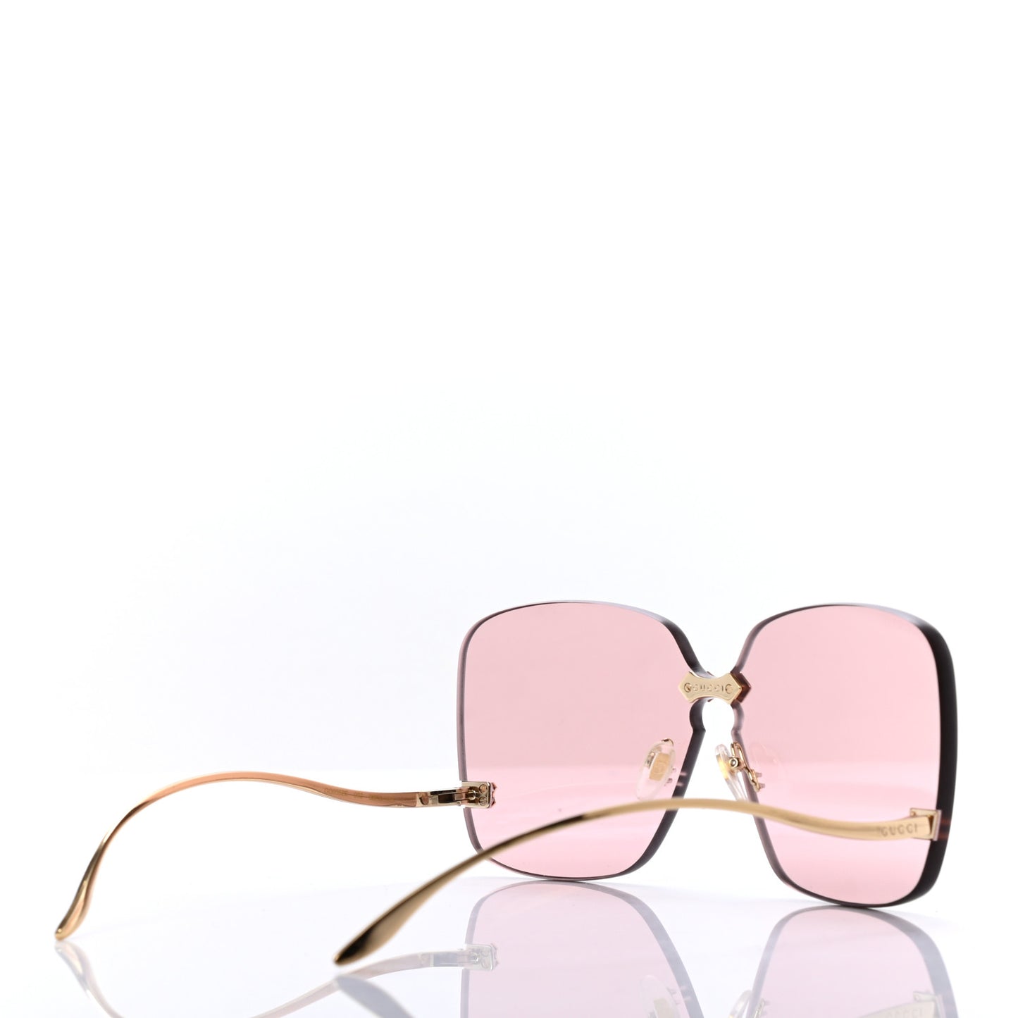 Rimless Sunglasses GG0352S Gold Flash Pink