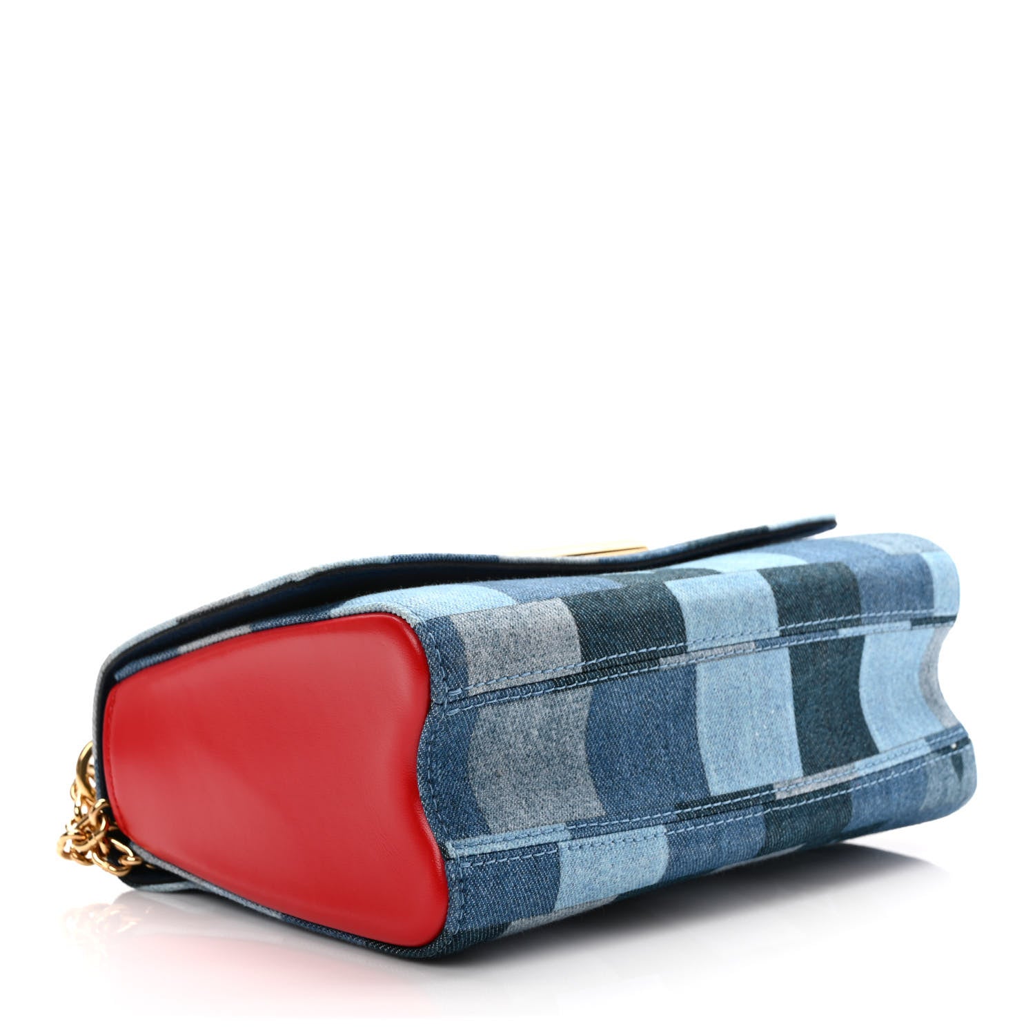 Louis Vuitton Denim Damier Monogram Twist Shoulder Bag MM Blue Rouge 4 of 8
