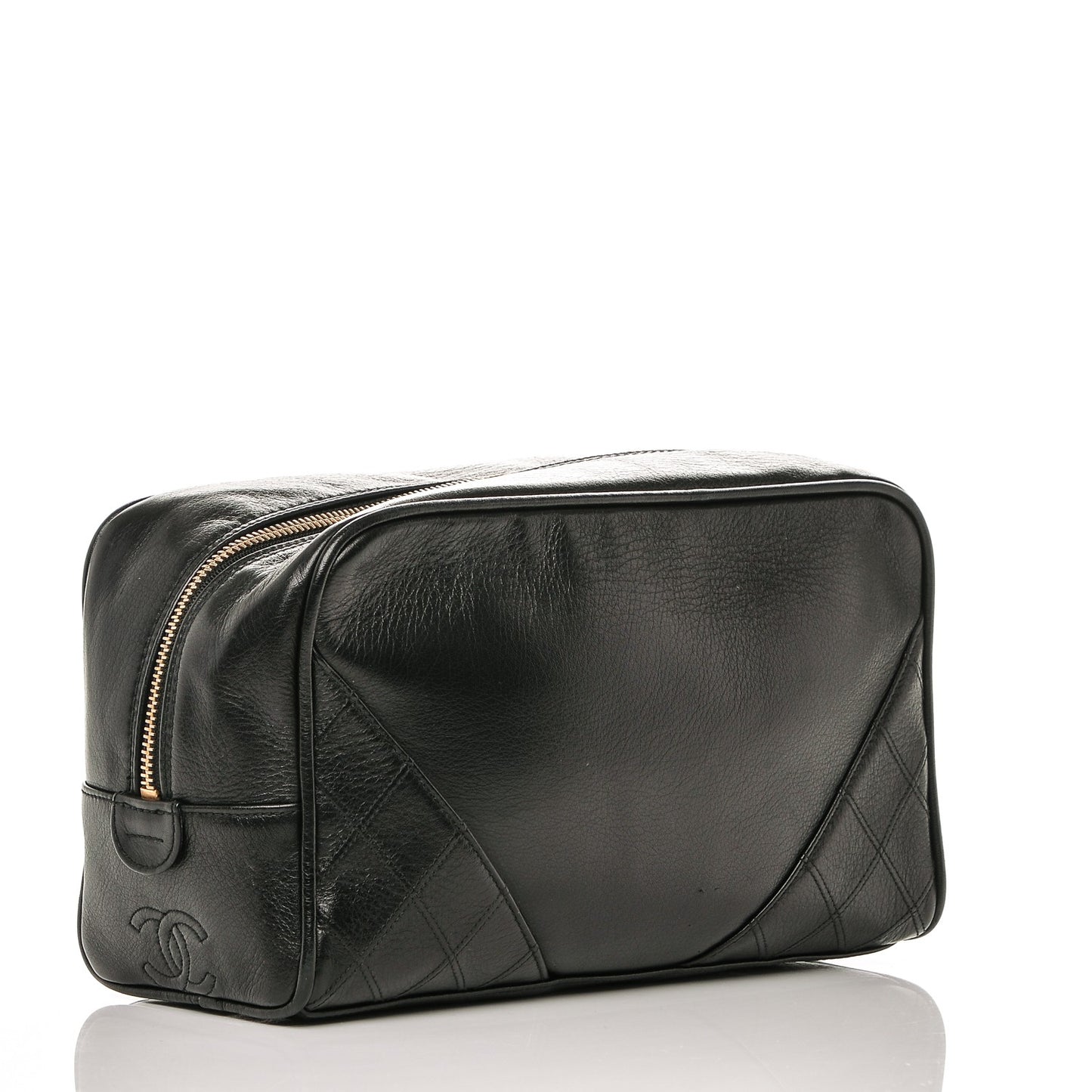 Calfskin Vanity Cosmetic Case Black