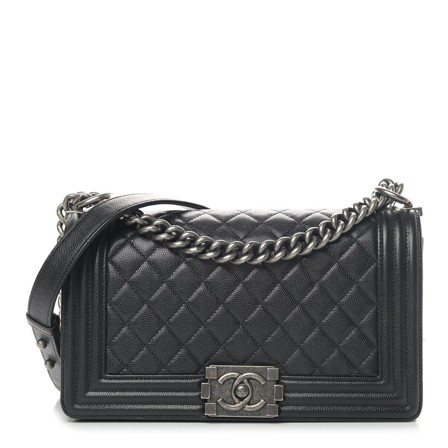 Caviar Quilted Medium Boy Flap Black