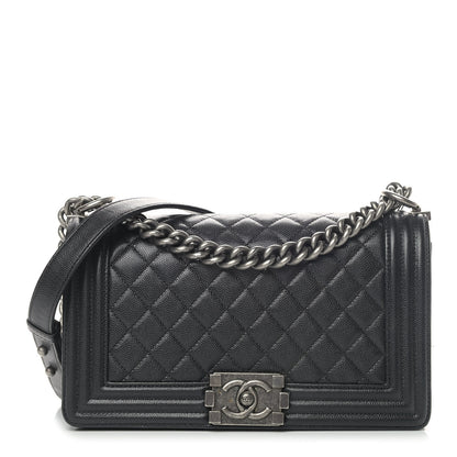 Chanel Caviar Quilted Medium Boy Flap Black 1 of 8