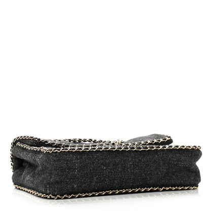 Chanel Wool Tweed Quilted Coco Neige Chain Around Flap Black 4 of 10