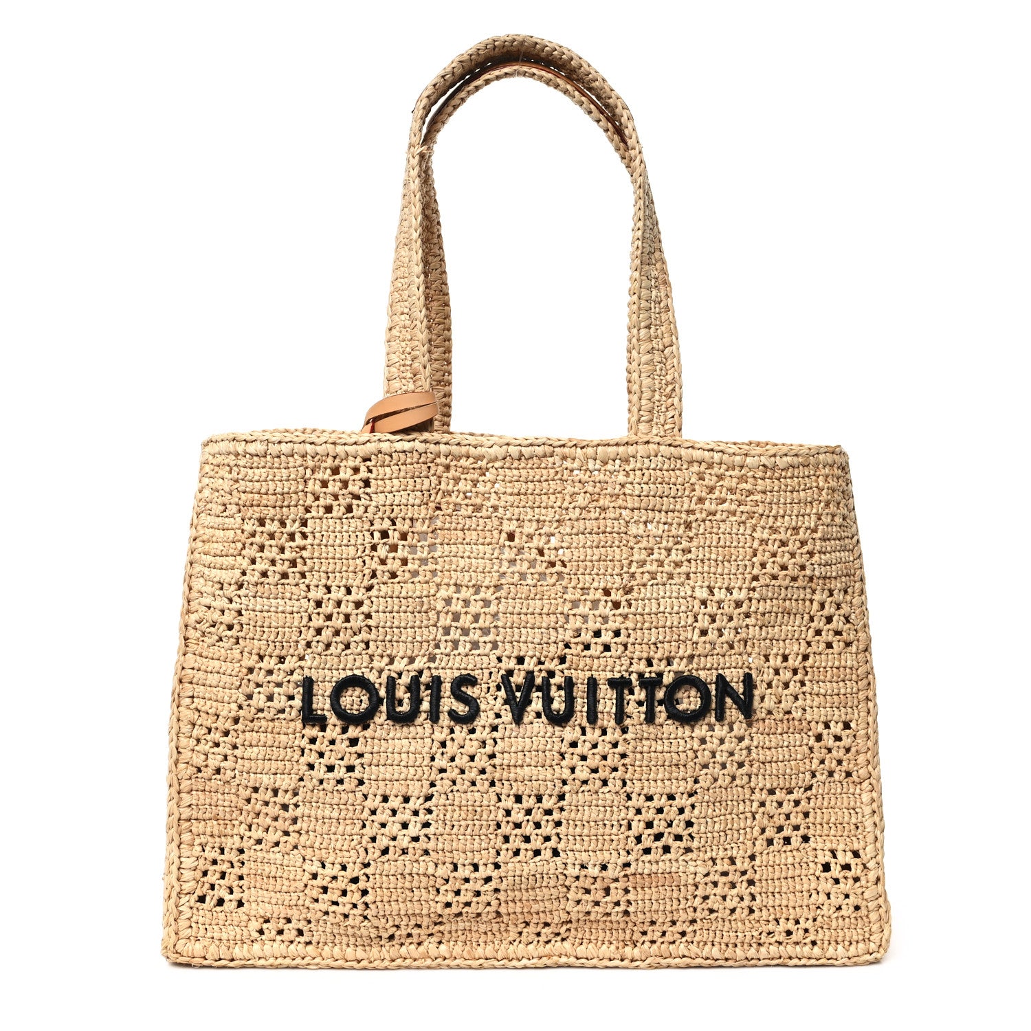 Louis Vuitton　ノベルティ　バッグ　中古 Louis Vuitton Damier Raffia Summer Shopper Tote MM Natural Beige