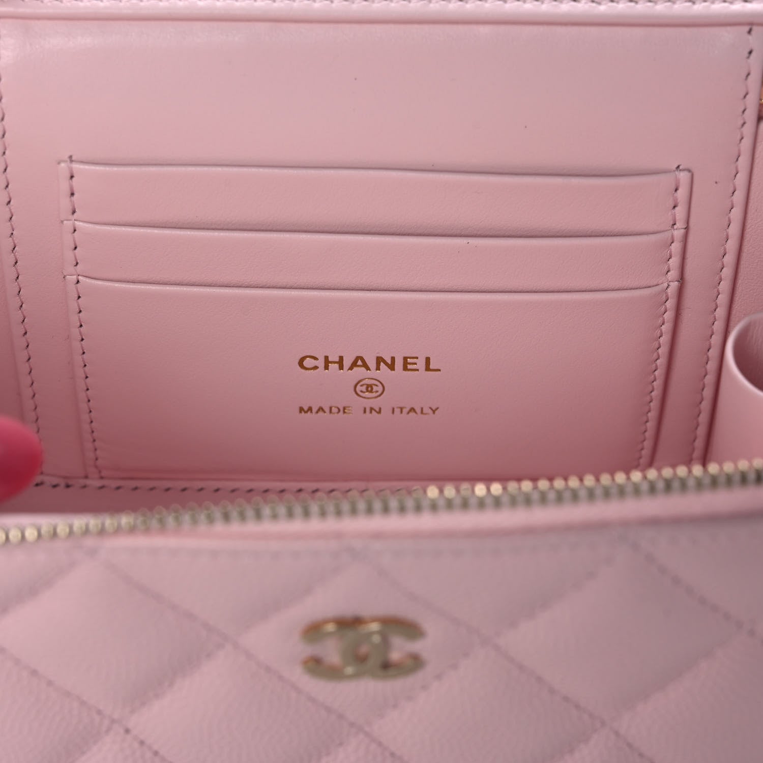 Chanel Caviar Quilted Small Vanity Case With Chain Light Pink 7 of 12