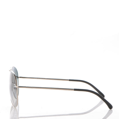 Chanel CC Aviator Sunglasses 4189-TQ Silver 3 of 9