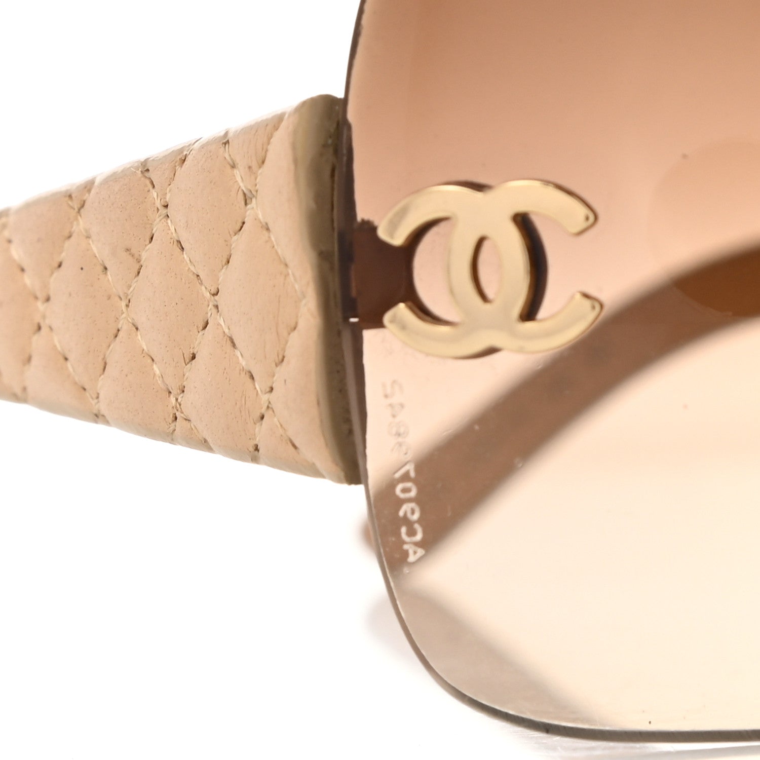 Chanel Metallic Quilted CC Sunglasses 4157-Q Beige 9 of 10