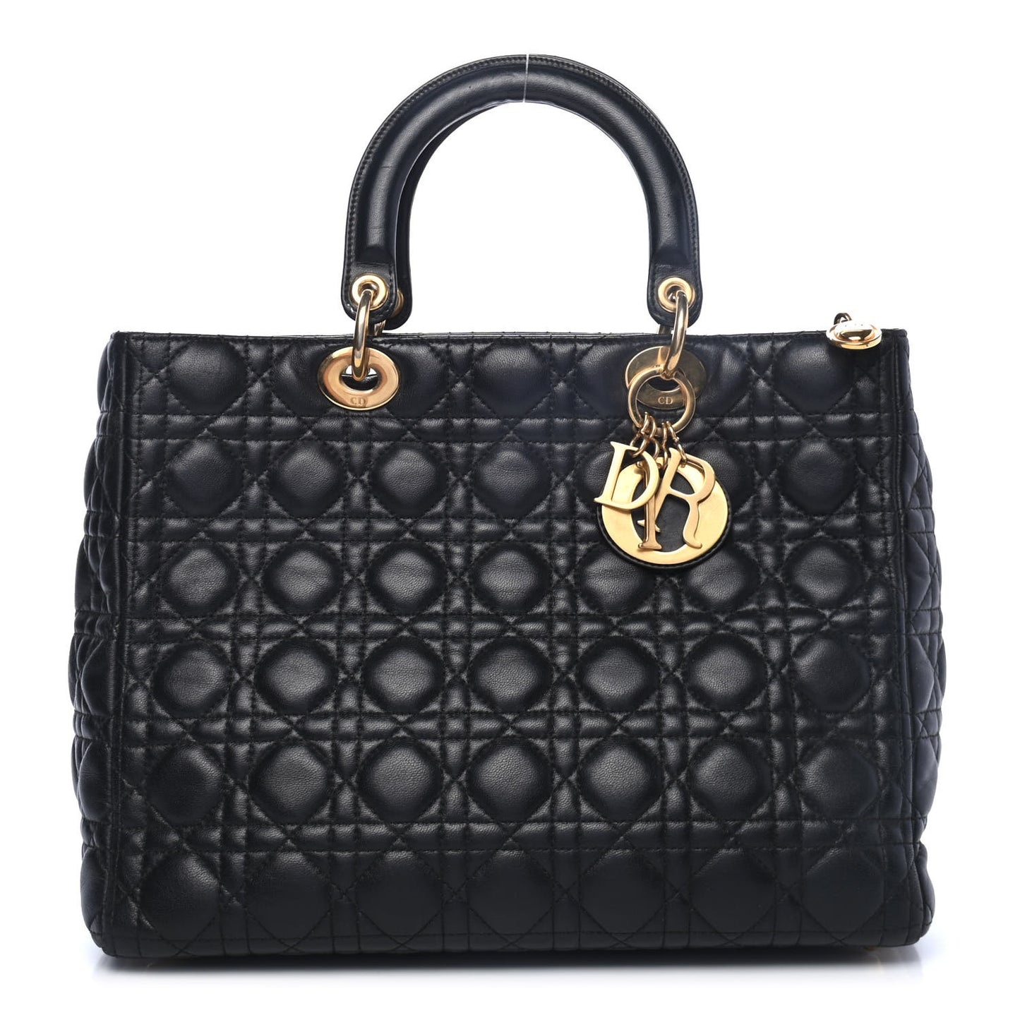 Lambskin Cannage Large Lady Dior Black