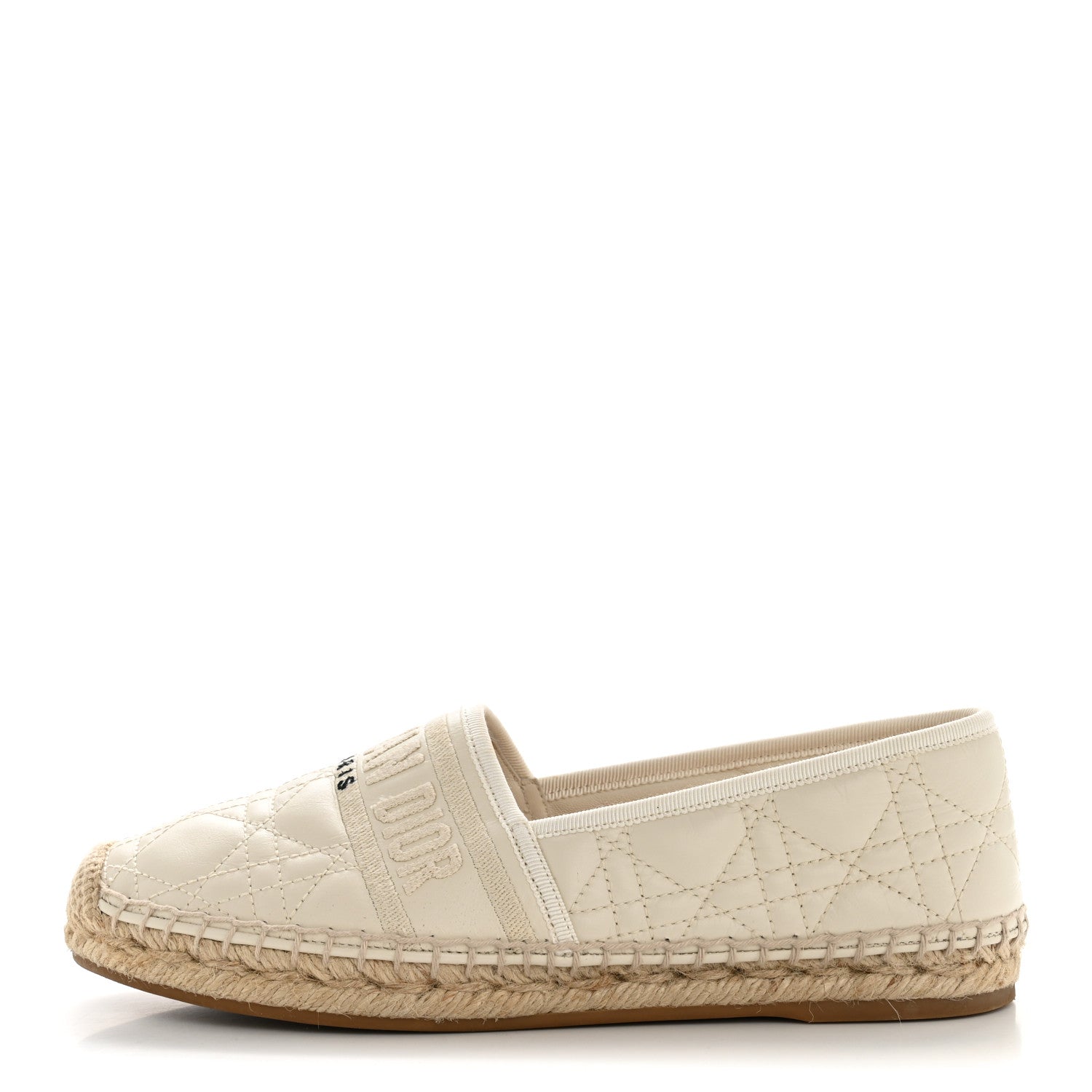 Christian Dior Calfskin Cannage Granville Espadrilles 38.5 Off White 1 of 11