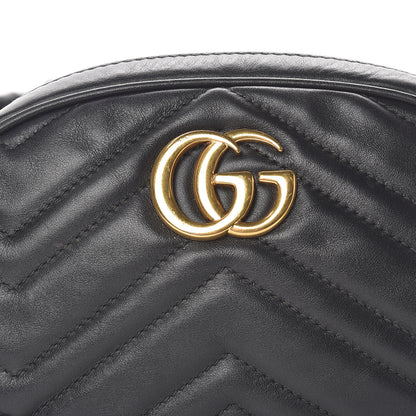 Gucci Calfskin Matelasse GG Marmont Belt Bag 85 34 Black 8 of 13