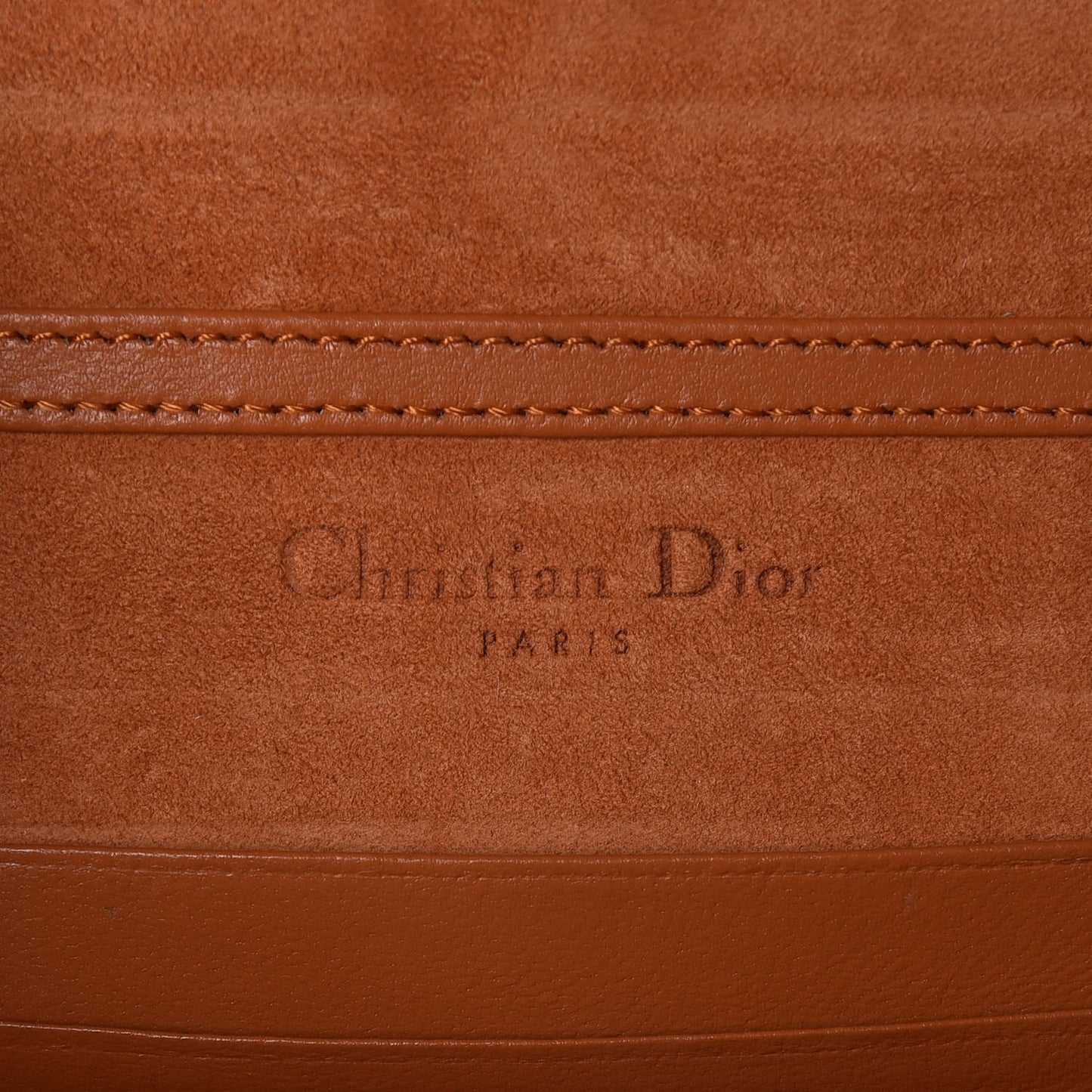 Calfskin Studded Diorama Top Handle Wallet on Chain Pouch Orange