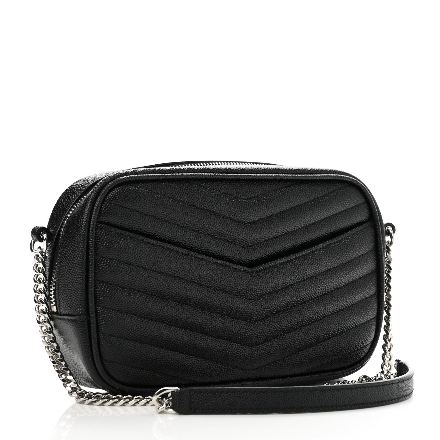 Saint Laurent Grain De Poudre Matelasse Monogram Mini Lou Camera Bag Black 3 of 11