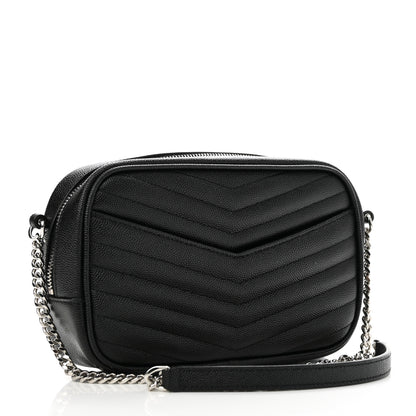 Saint Laurent Grain De Poudre Matelasse Monogram Mini Lou Camera Bag Black 3 of 11