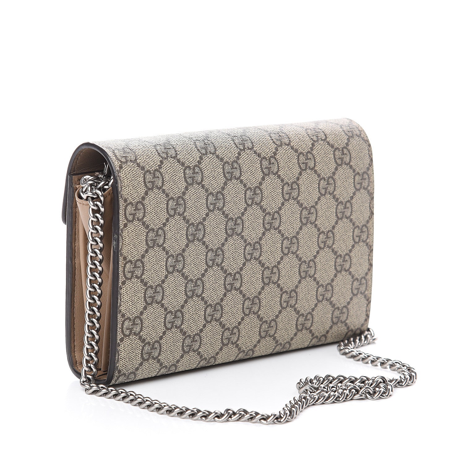 Gucci GG Supreme Monogram Mini Dionysus Chain Wallet Beige Taupe 2 of 8