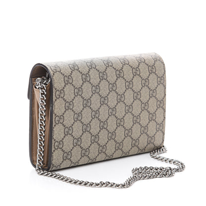 Gucci GG Supreme Monogram Mini Dionysus Chain Wallet Beige Taupe 2 of 8