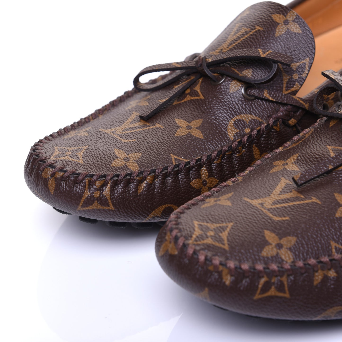 Monogram Mens Arizona Car Shoe Moccasin Loafers 9 Macassar