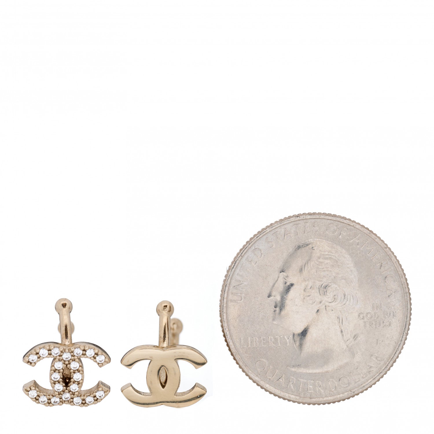 Chanel Metal Strass Lip Ring Set Gold 2 of 5