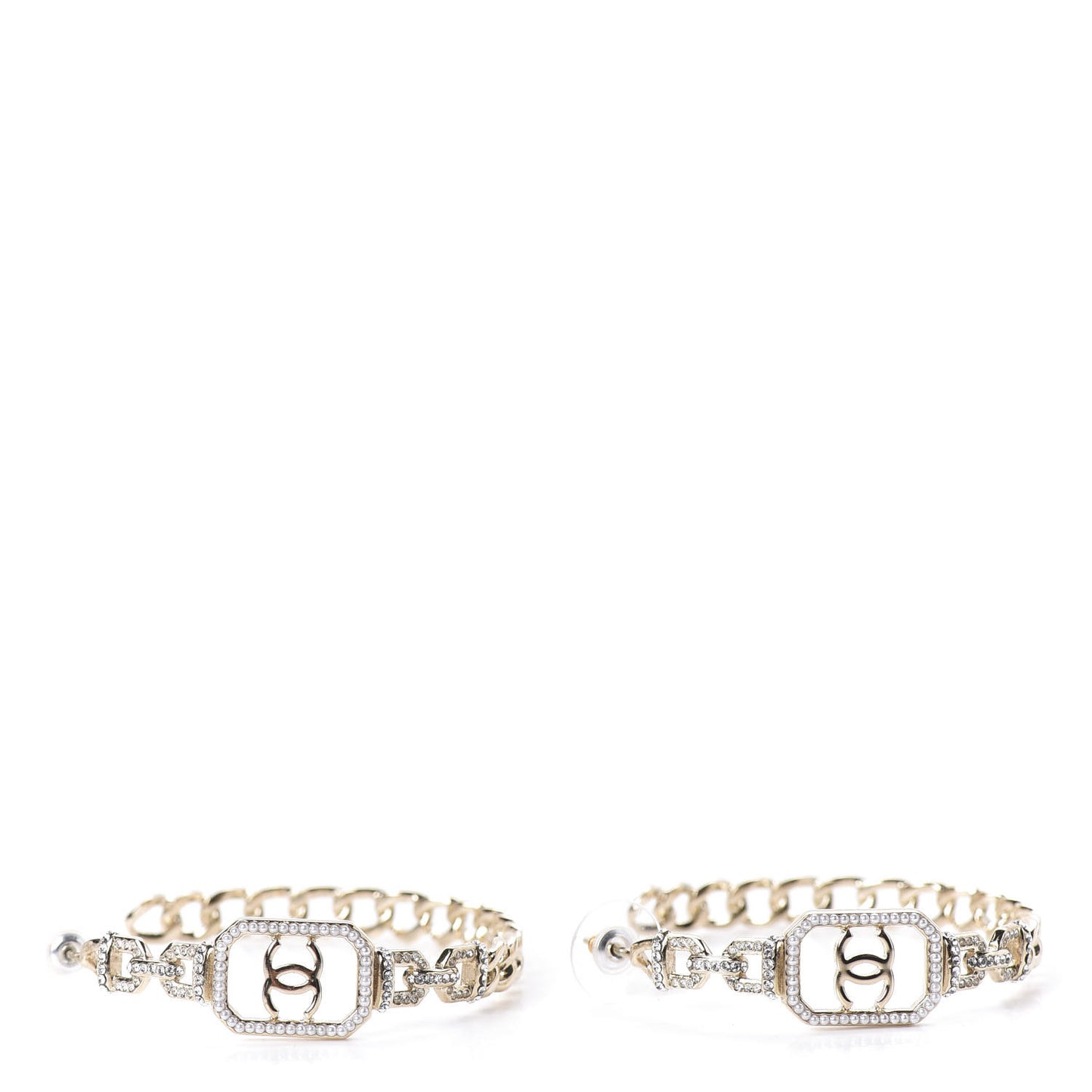 Crystal CC Vendome Hoop Earrings Gold