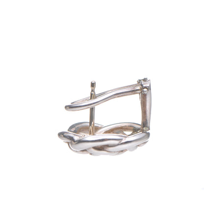 Tiffany Sterling Silver Flower Knot Earrings 4 of 5