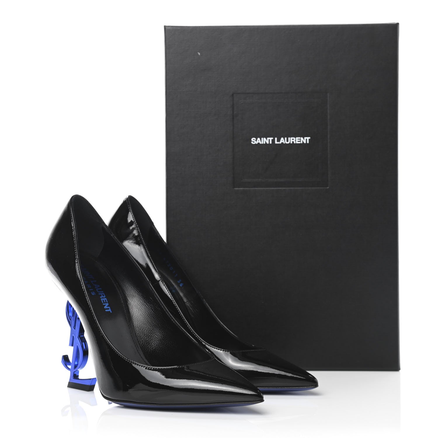 Saint Laurent Patent Opyum 110 Pumps 36 Black Blue 10 of 10