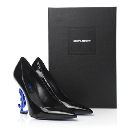 Saint Laurent Patent Opyum 110 Pumps 36 Black Blue 10 of 10