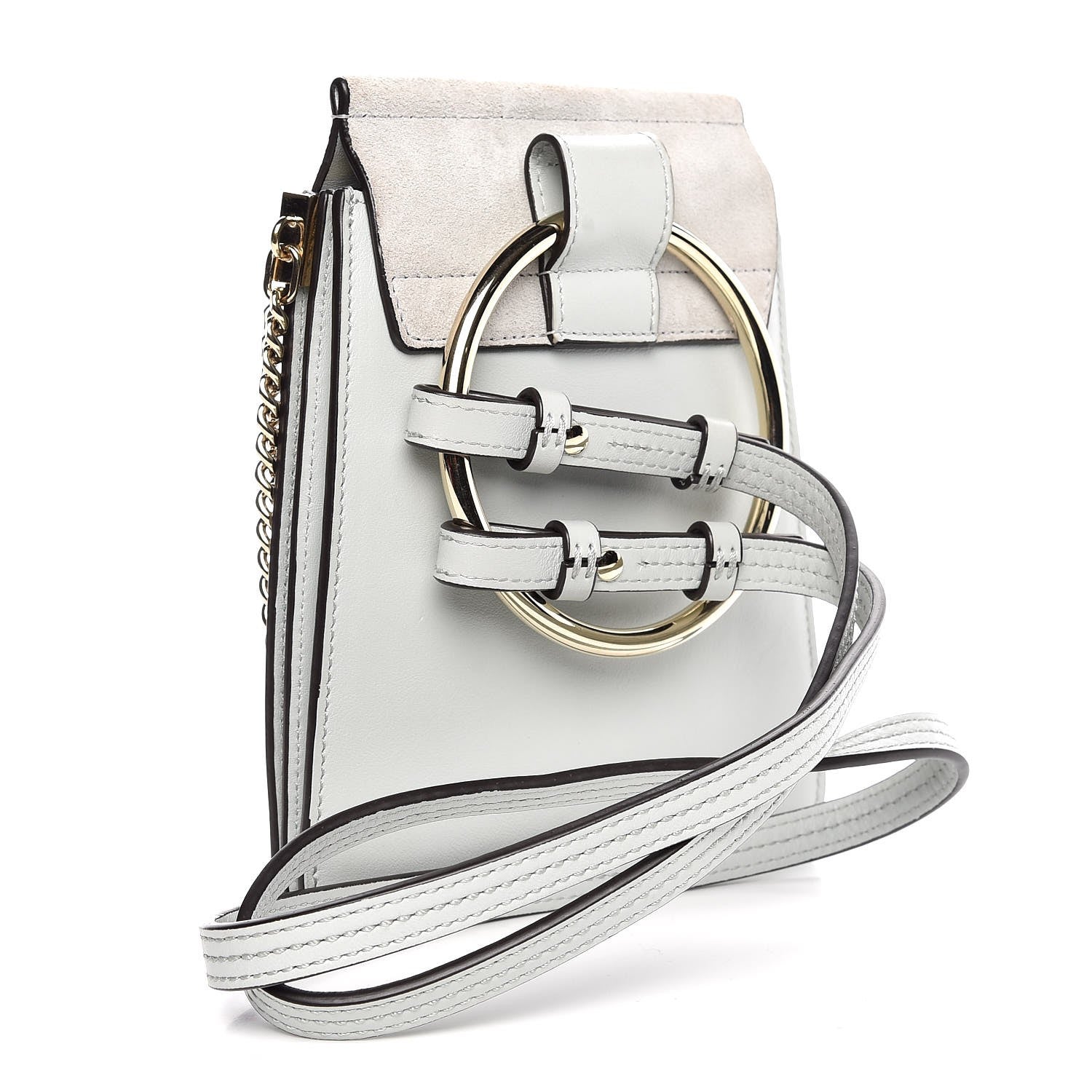 Chloe Suede Calfskin Mini Faye Bracelet Bag Airy Grey 3 of 9