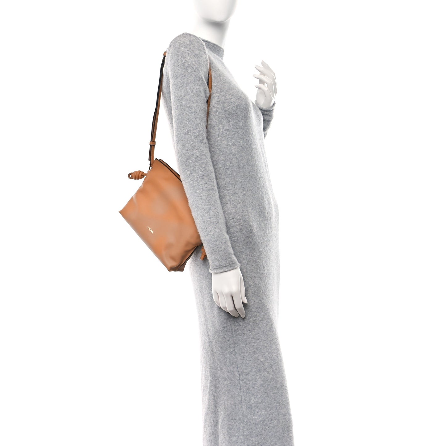 Calfskin Mini Flamenco Knot Clutch Warm Desert