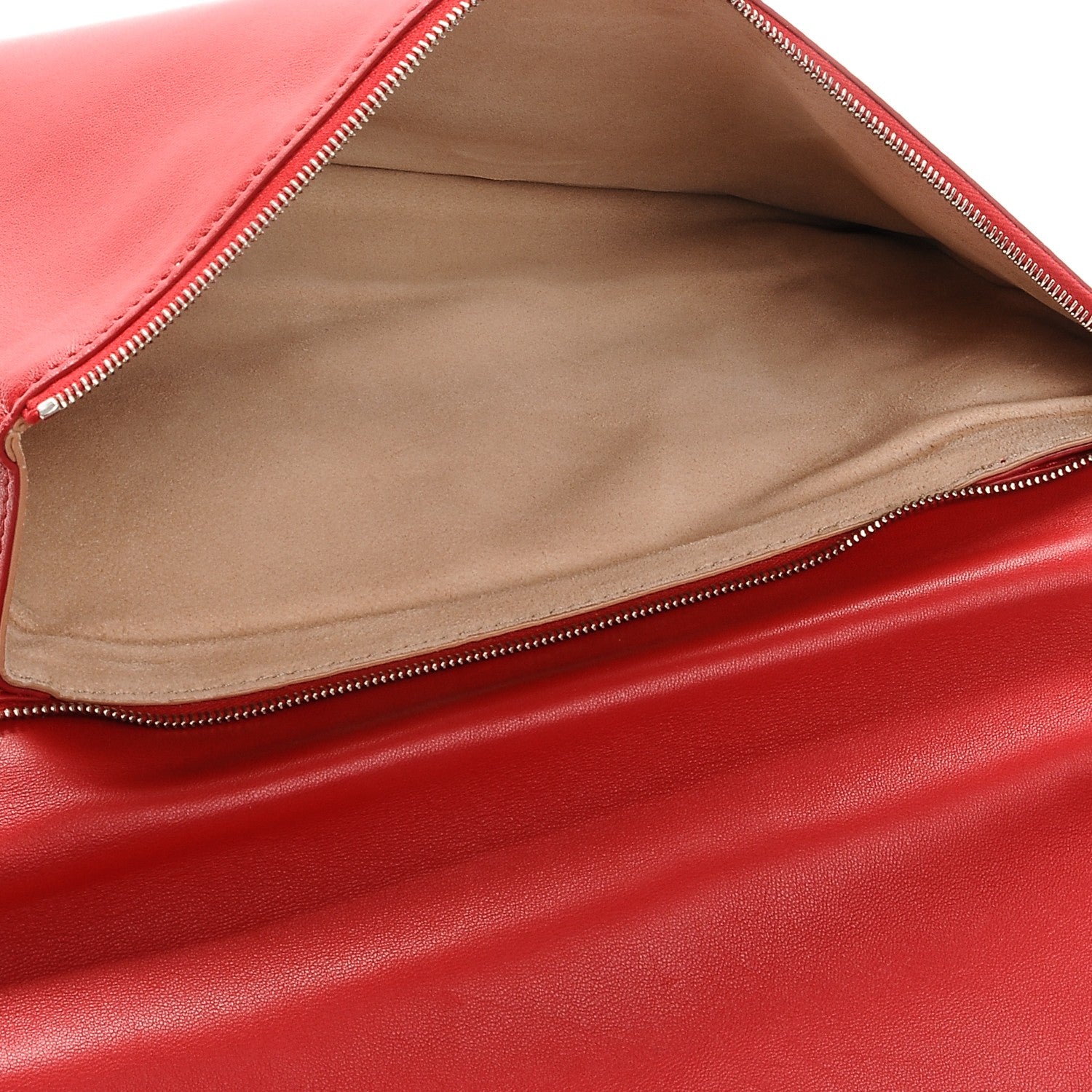 Celine Lambskin Rolled Soft Trio Clutch Bright Red 8 of 10