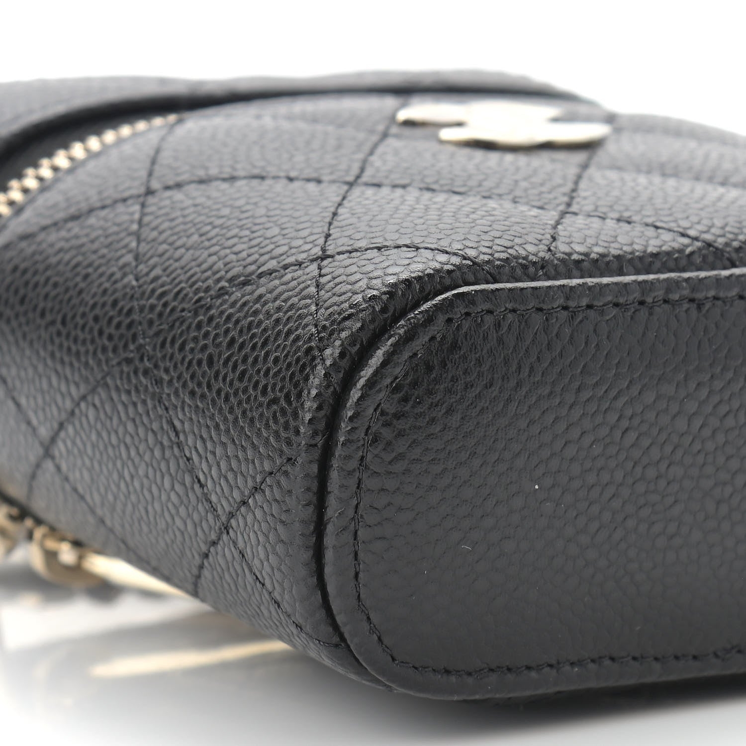 Chanel Caviar Quilted Small Handle With Care Vanity Case With Chain Black 8 of 9