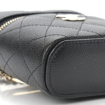 Chanel Caviar Quilted Small Handle With Care Vanity Case With Chain Black 8 of 9