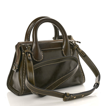 Chloe Shiny Tanned Calfskin Mini Edith Bag Deep Khaki 3 of 8