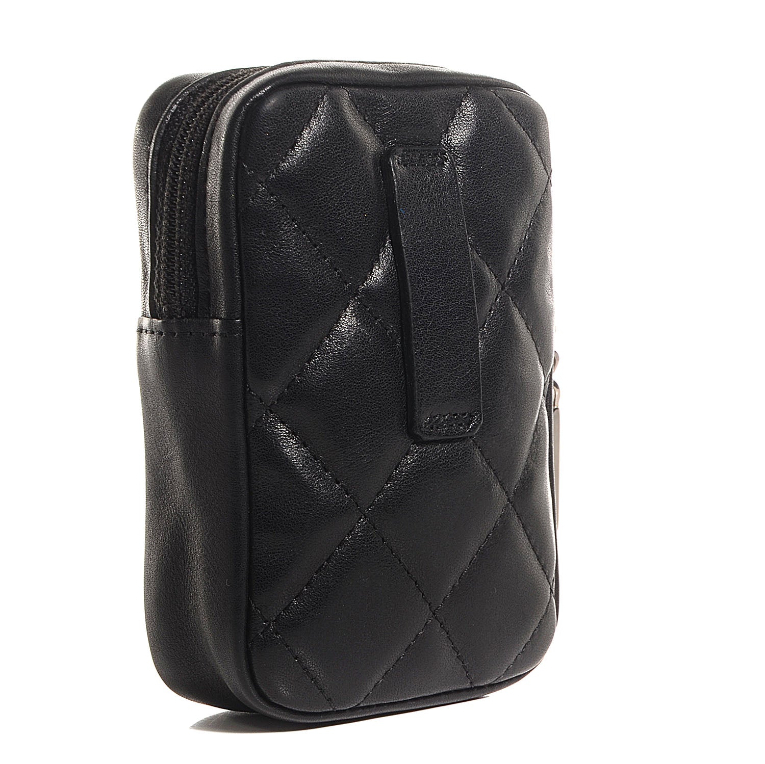 Chanel Calfskin Quilted Cambon Cigarette Case Holder Black 3 of 7