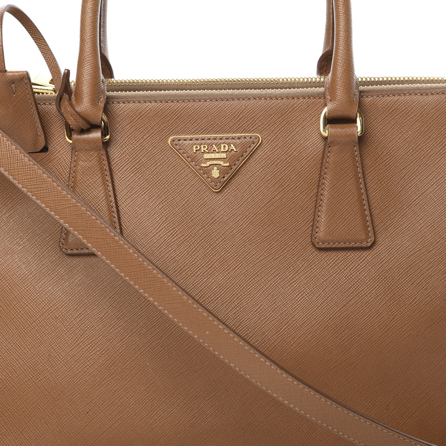 Prada Saffiano Small Galleria Double Zip Tote Caramel 11 of 21