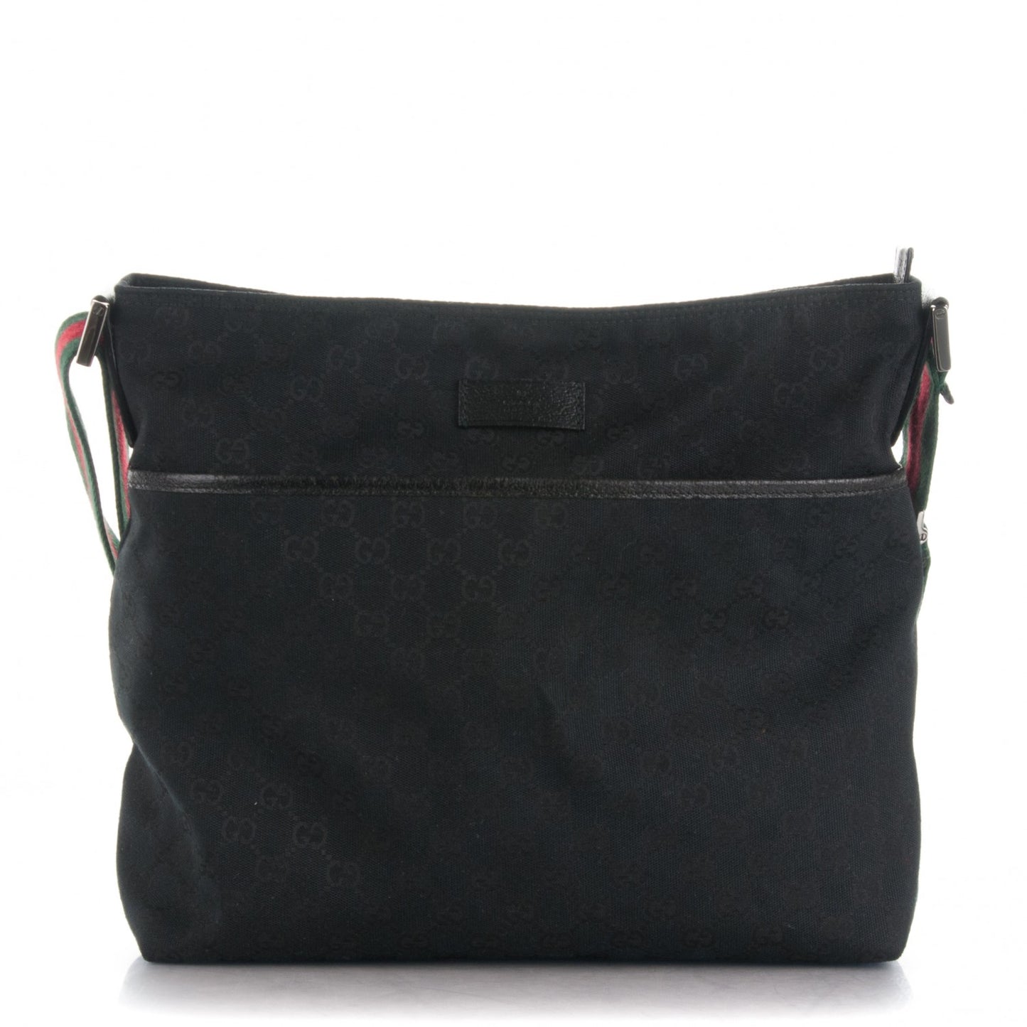 Monogram Web Medium Flat Messenger Bag Black