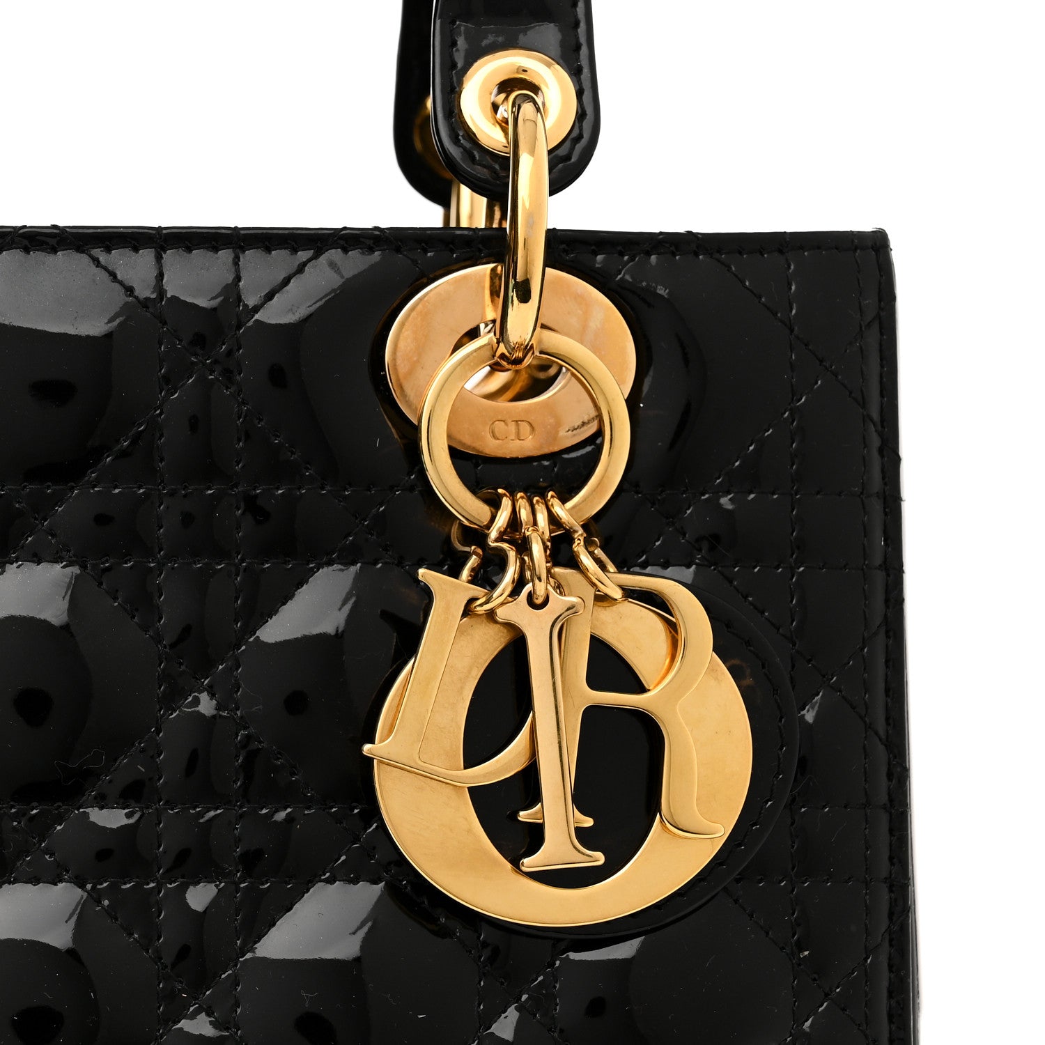 Christian Dior Patent Cannage Medium Lady Dior Black 8 of 11