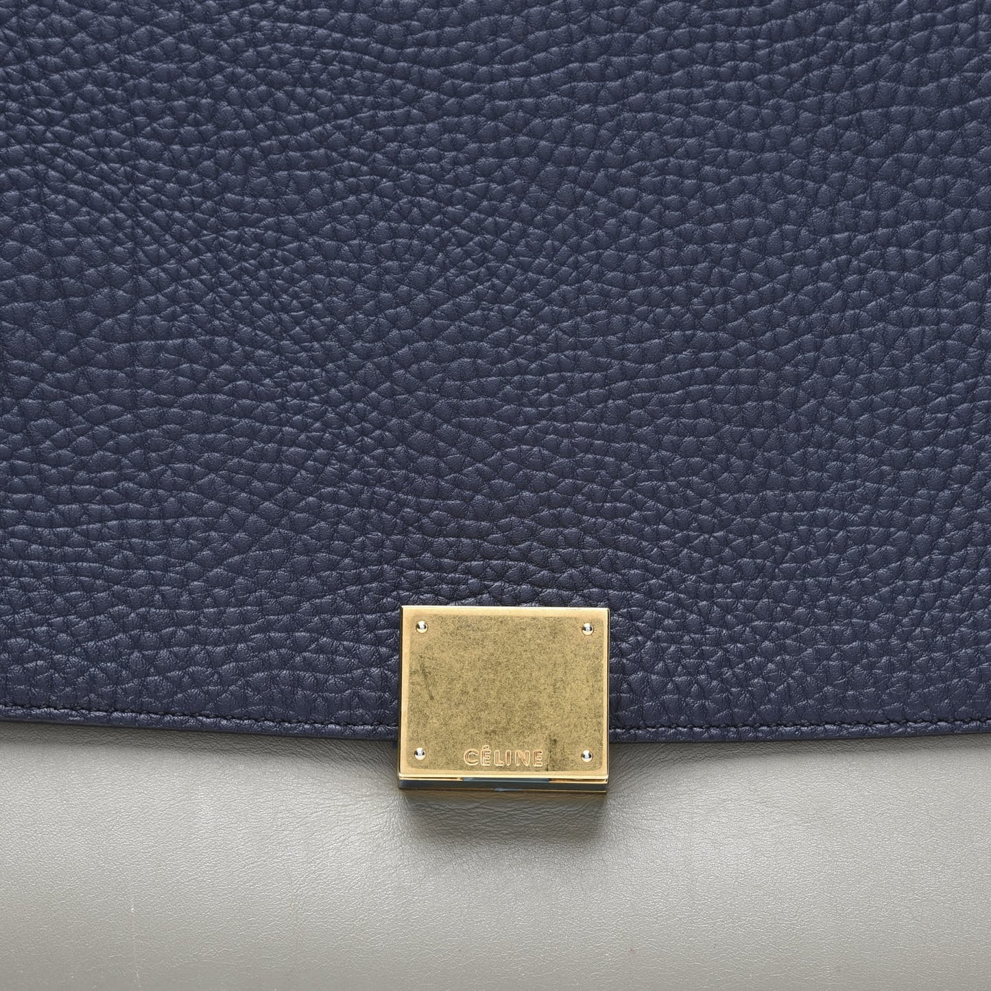 Bullhide Calfskin Grained Nubuck Small Tri-Color Trapeze Dark Blue