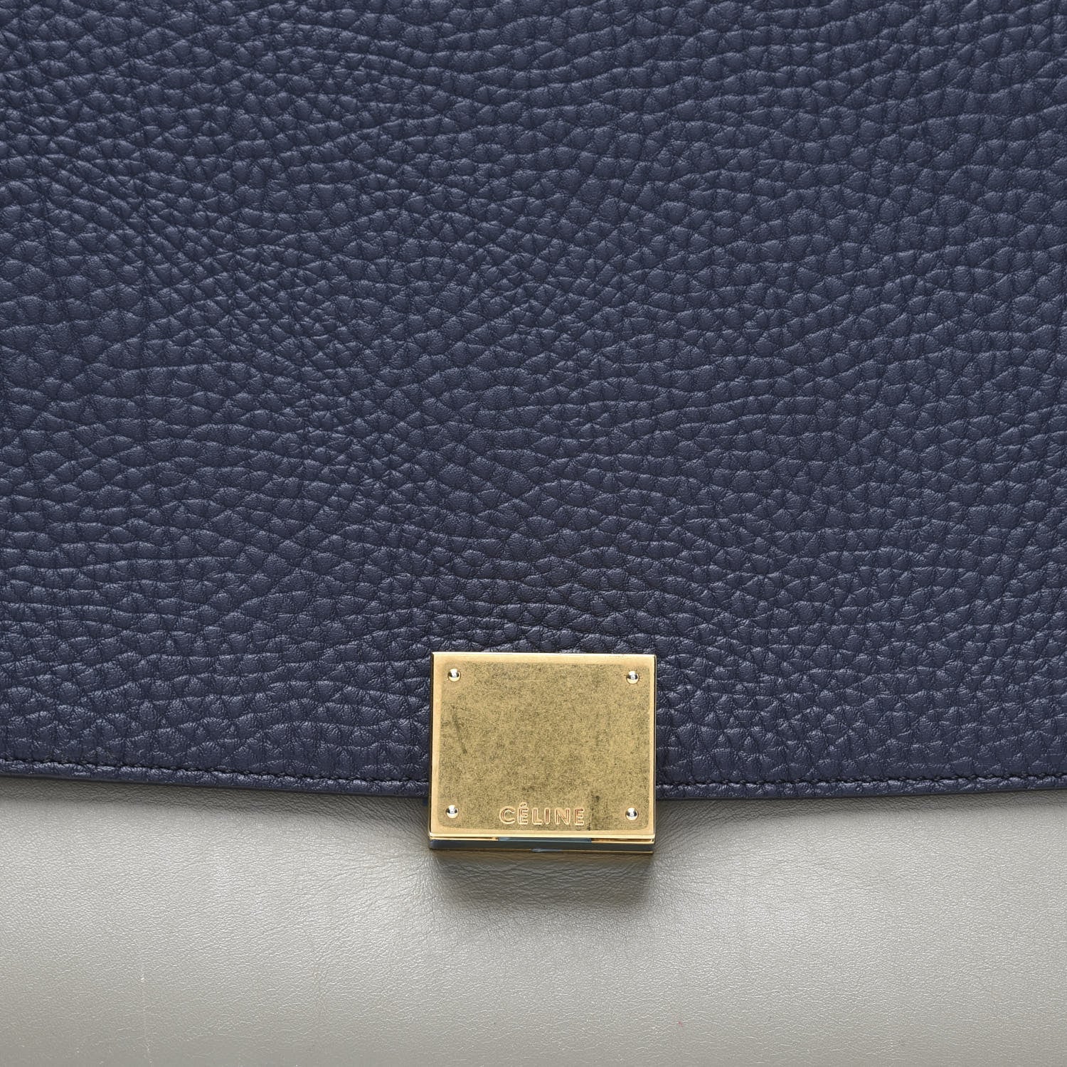 Celine Bullhide Calfskin Grained Nubuck Small Tri-Color Trapeze Dark Blue 8 of 8