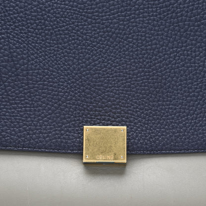 Celine Bullhide Calfskin Grained Nubuck Small Tri-Color Trapeze Dark Blue 8 of 8