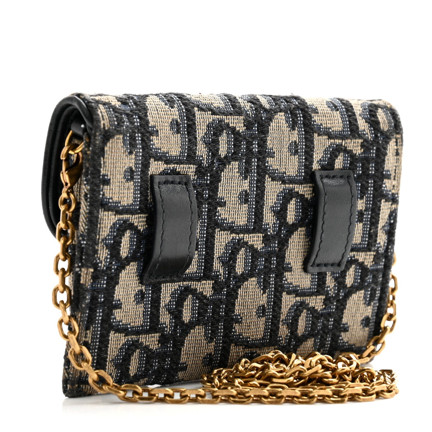 Oblique Nano Saddle Chain Pouch Blue