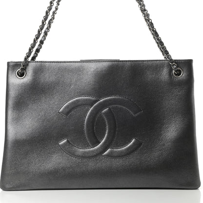 Chanel Iridescent Calfskin CC East West Shopping Tote Grey 10 of 12