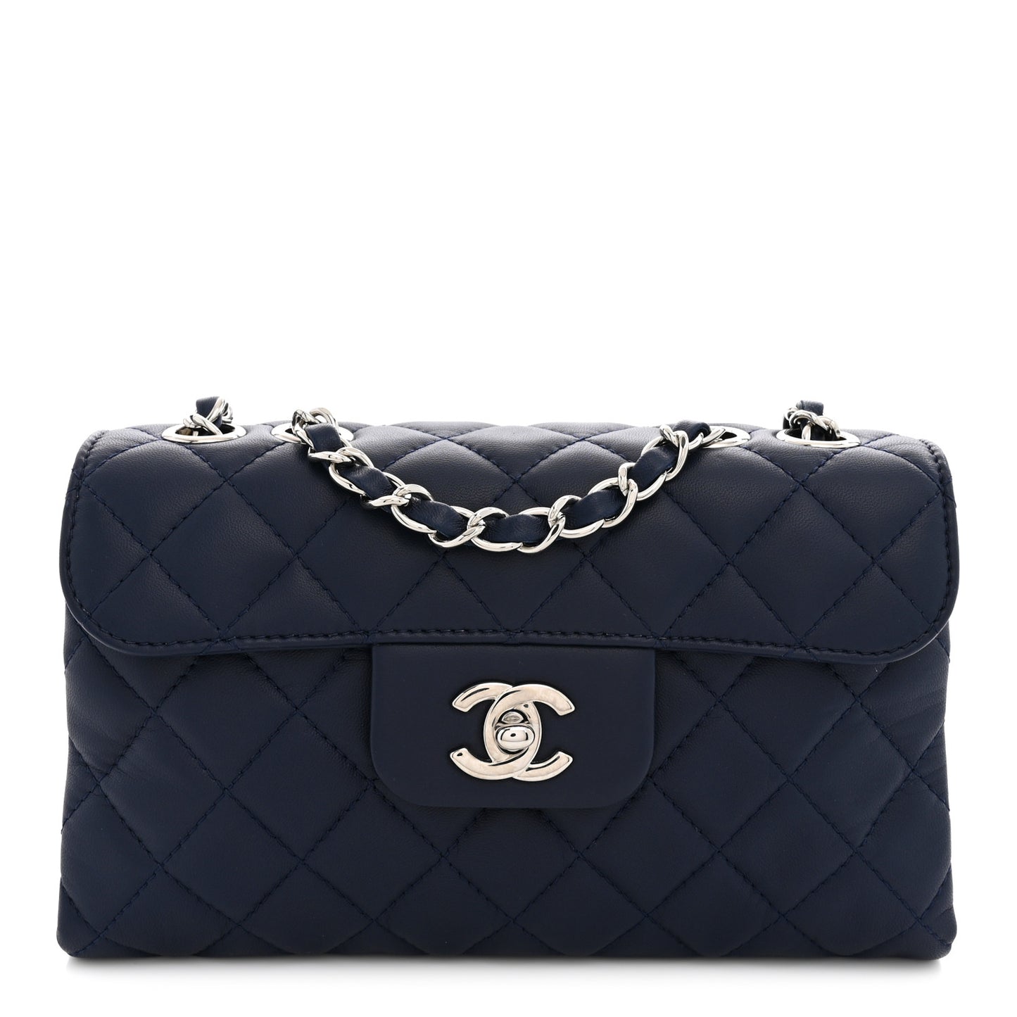 Lambskin Quilted By 4 Flap Navy