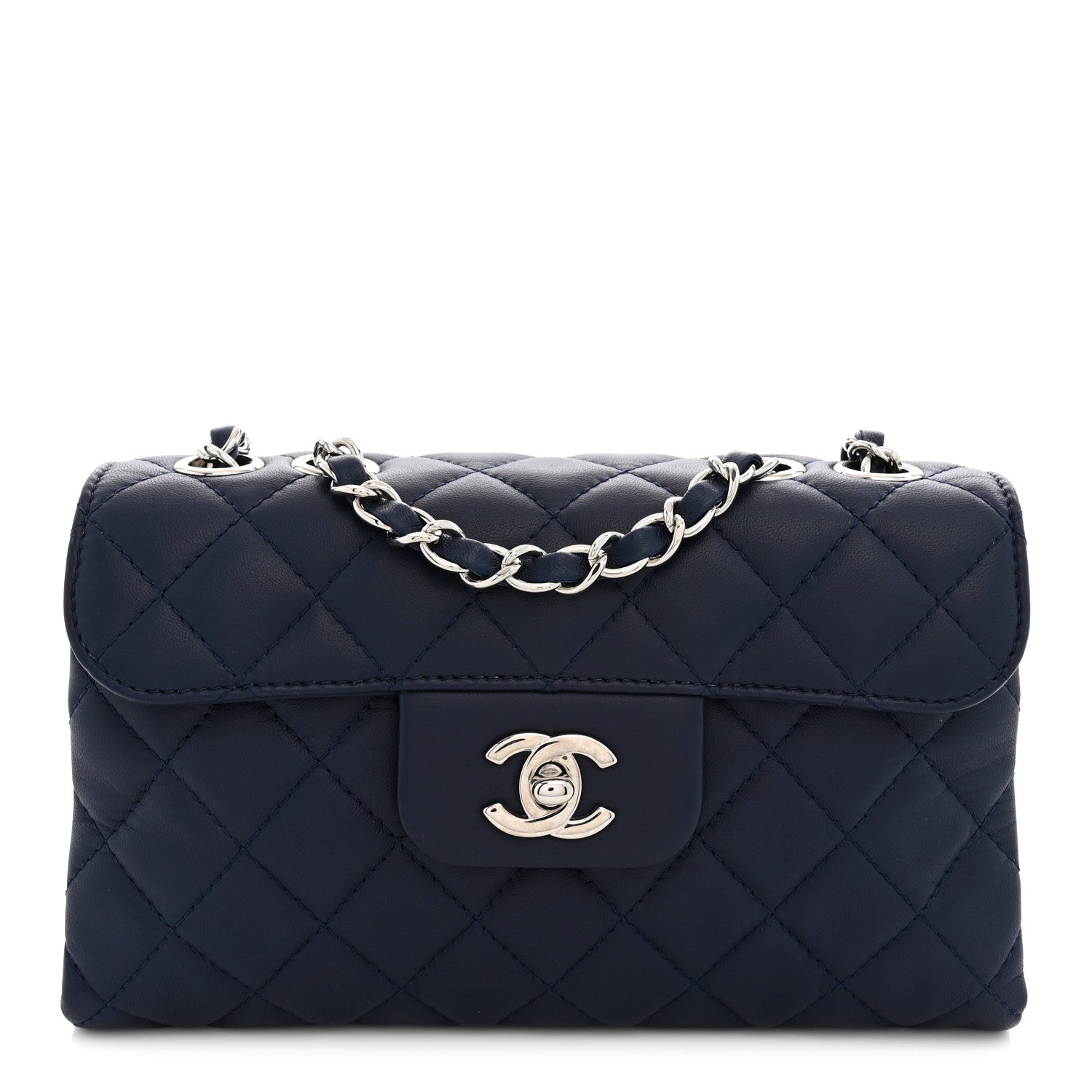 Chanel Lambskin Quilted By 4 Flap Navy 1 of 11